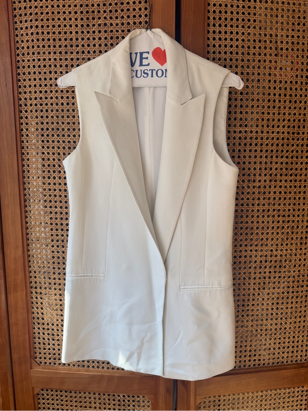 Theory Cream Sleeveless Blazer Vest